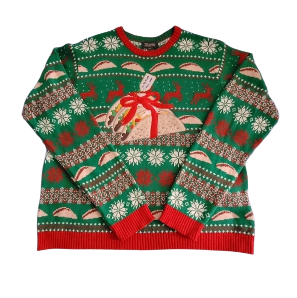33 Degrees Men's The Gift of Tacos Ugly Christmas Sweater XXL